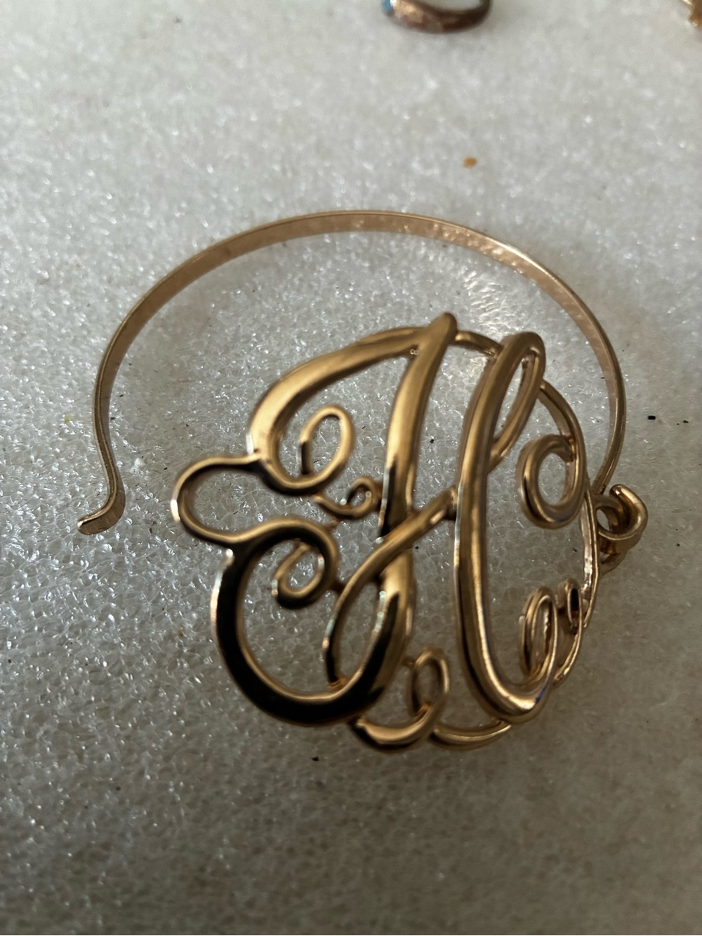 Gold Monogram 'H Script Bracelet - Picture 3 of 3